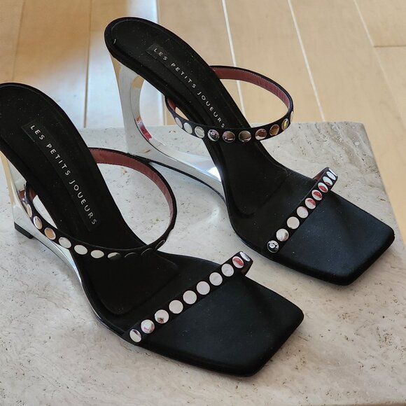 Les Petits Joueurs Mule Wedge Sandals Sz 40 - Picture 1 of 7